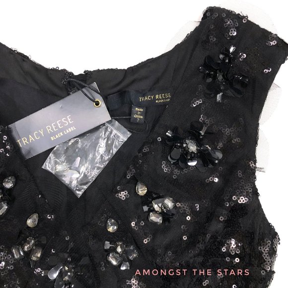 Tracy Reese Embellished Sequin Mini Frock Dress - Picture 5 of 12